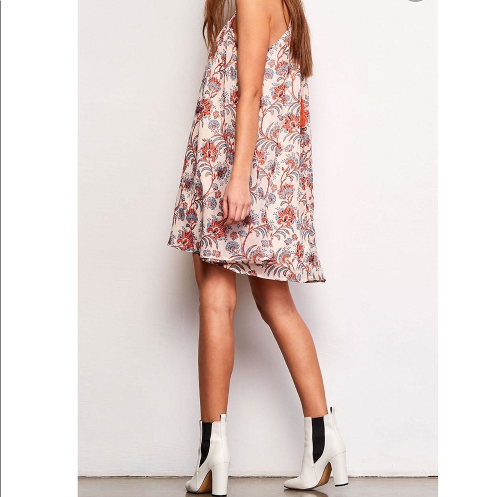 BB Dakota Allisa Floral Halter Trapeze Swing Mini Dress Cream Red Size Small NWT - Picture 5 of 15
